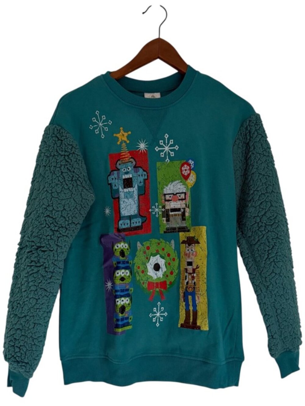 Disney Pixar Christmas Holiday Nutcracker Furry Sleeves Sweater Size XS